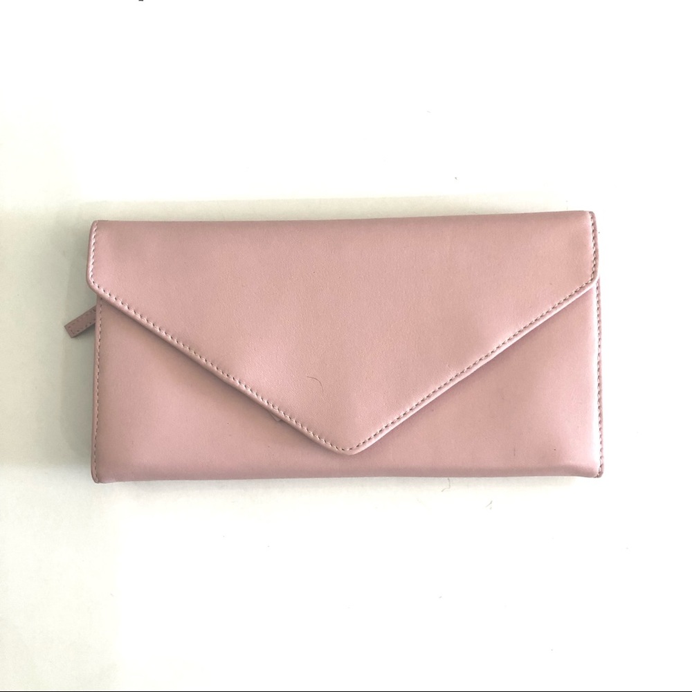 Red Envelope Leather Travel Jewelry Bag in Soft Pink. Used On One Trip